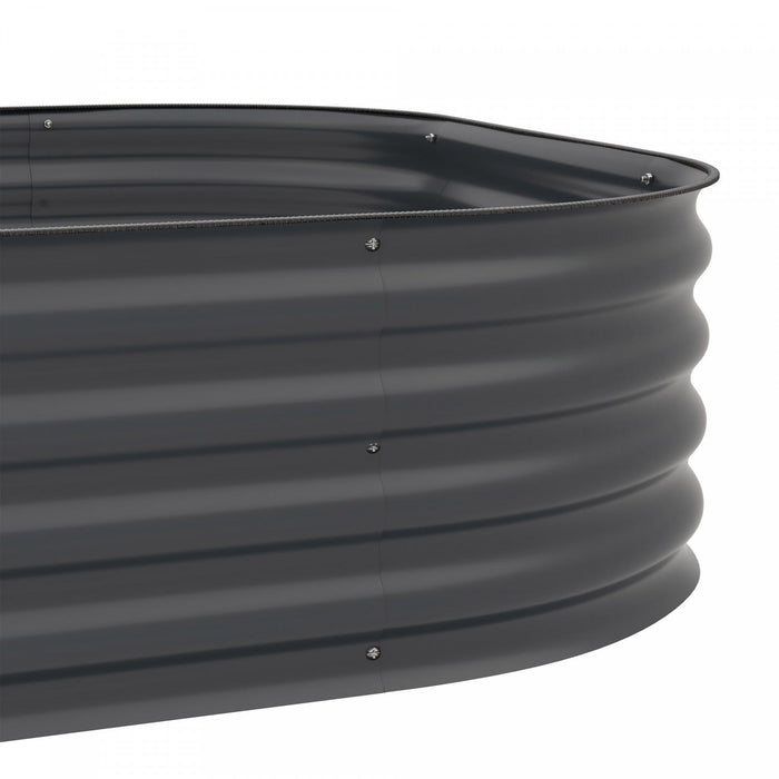 Outsunny 3-tier Raised Garden Bed Kit, 5.2x3.6x2.7ft Outdoor Galvanized Planter Box With Safety Edgi