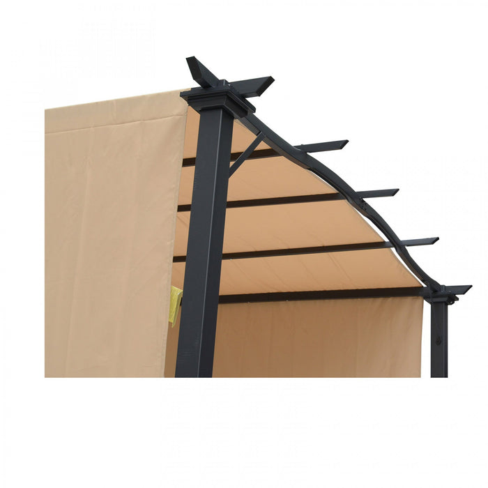 Outsunny 10' X 8' Outdoor Retractable Pergola Garden Gazebo With Two Adjustable Side Canopy Overhead