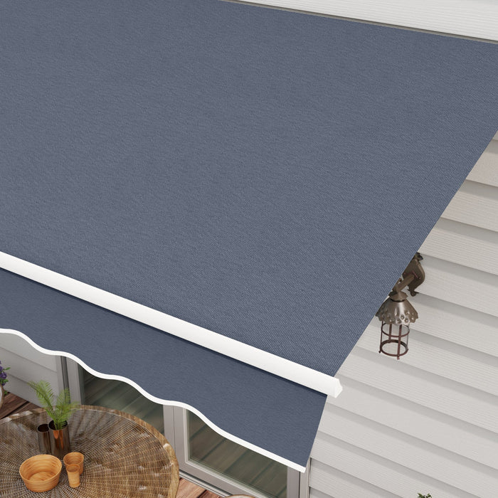 Outsunny 12' X 8' Retractable Awning Patio Awnings Sun Shade Shelter Grey