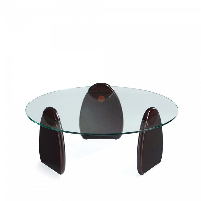 Artesia Modern Glam 2-Piece Coffee Table & End Table Set in Walnut 