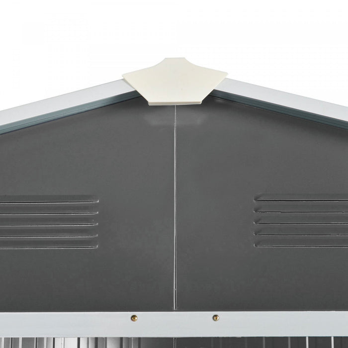 Outsunny 8' X 6' Outdoor Storage Shed, Metal Garden Tool Storage House With Lockable Sliding Doors A