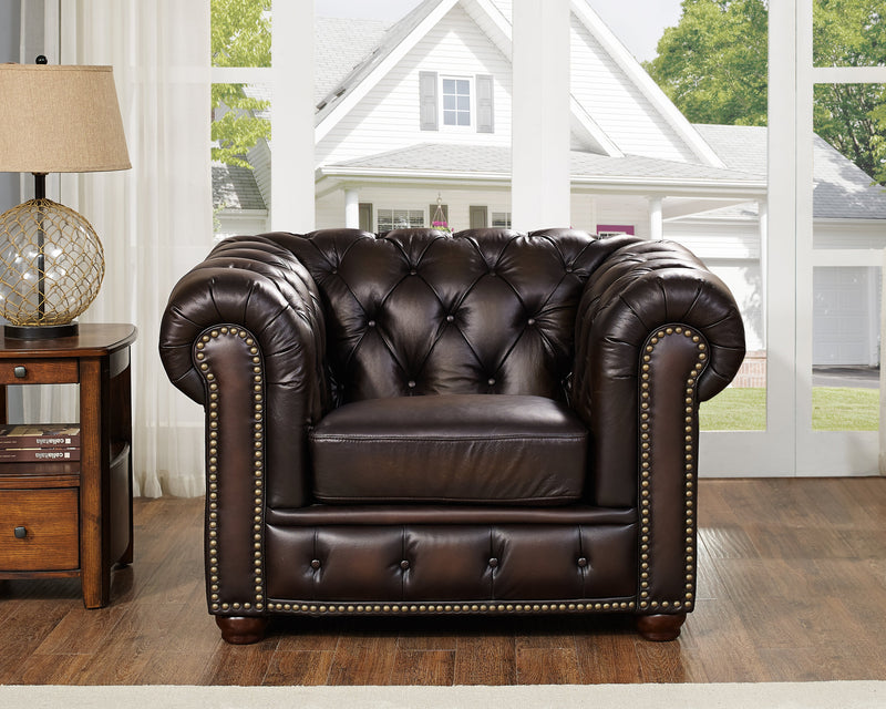 Hydeline Albany Leather Chair - Caramel