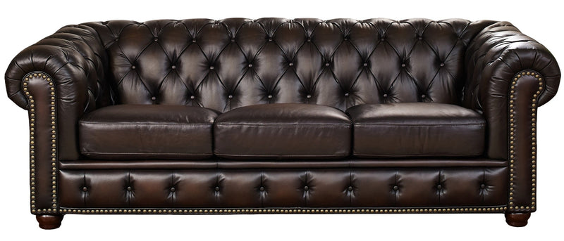 Hydeline Albany Leather Sofa - Caramel