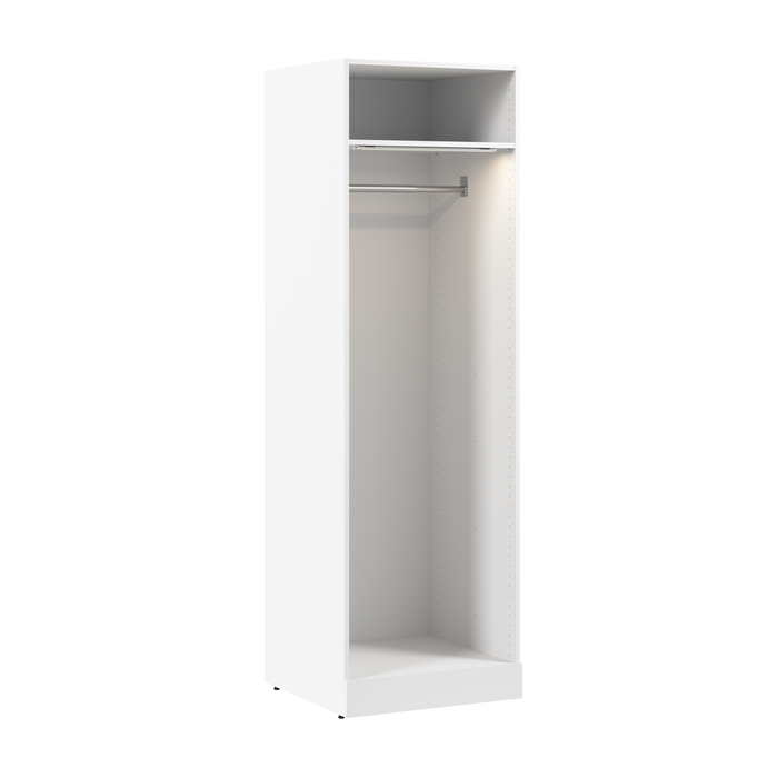 Bestar Florence 25\" Modular Hanging Closet System with LED Light and Shelf - White