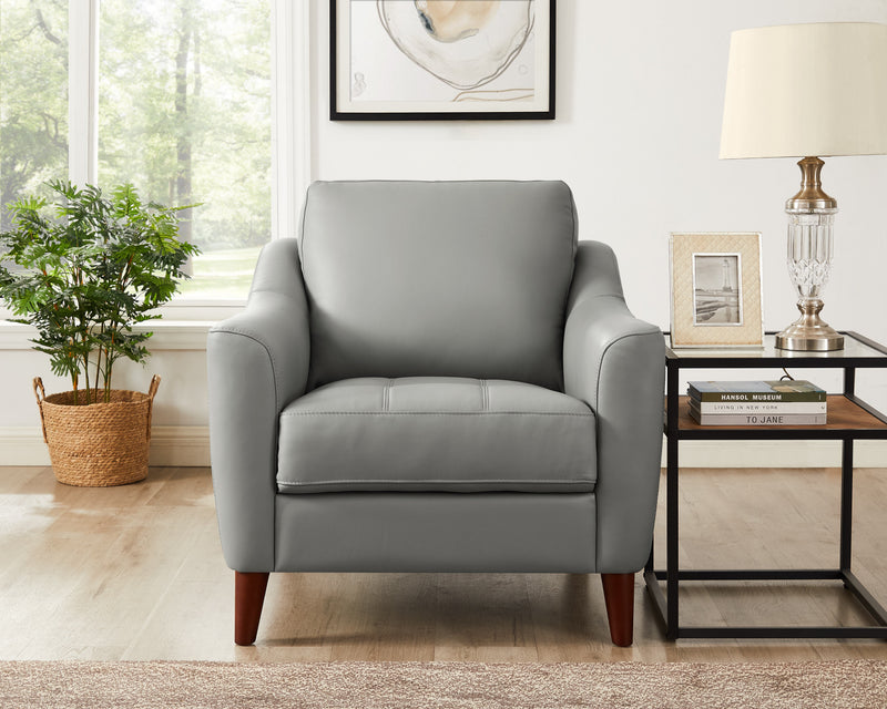 Hydeline Ersa Leather Chair - Grey