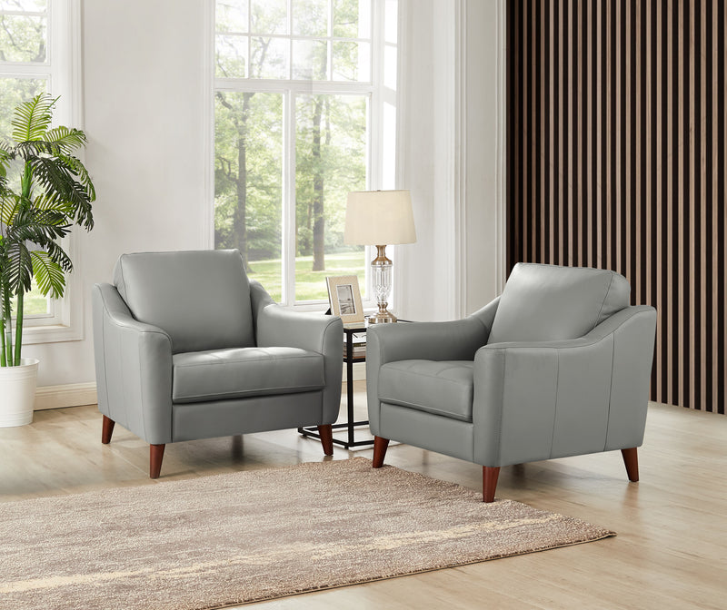 Hydeline Ersa Leather Chair - Grey