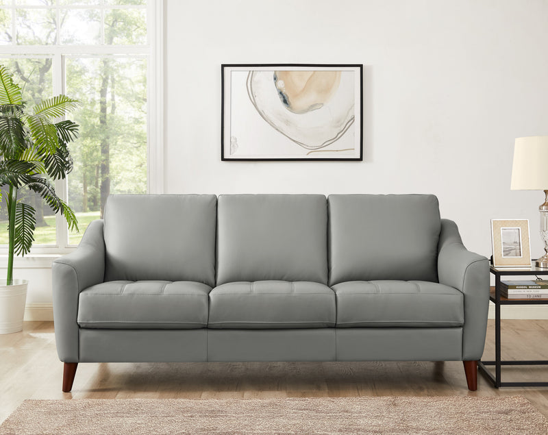 Hydeline Ersa Leather Sofa - Grey