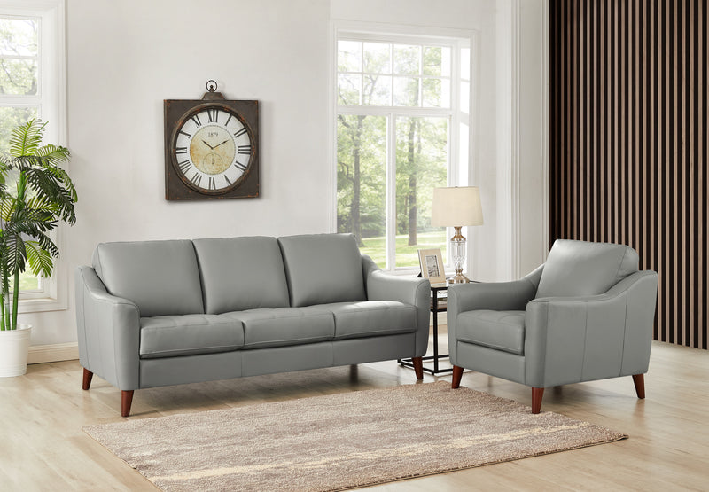 Hydeline Ersa Leather Sofa - Grey