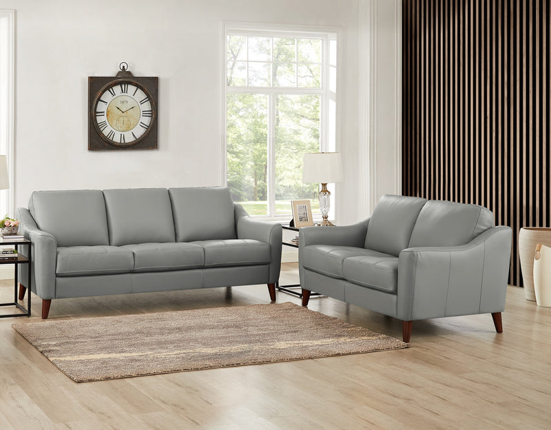Hydeline Ersa Leather Sofa - Grey