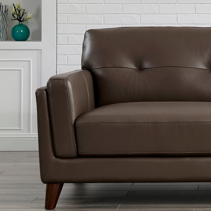 Hydeline Rowan Leather Loveseat - Brown