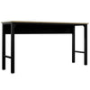 Manhattan Comfort Fortress 72.4\" Natural Wood & Steel Garage Table - Charcoal Grey