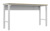 Manhattan Comfort Fortress 72.4\" Natural Wood & Steel Garage Table - White