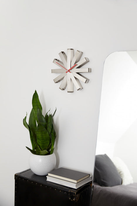 Umbra Modern Steel Ribbon Wall Clock