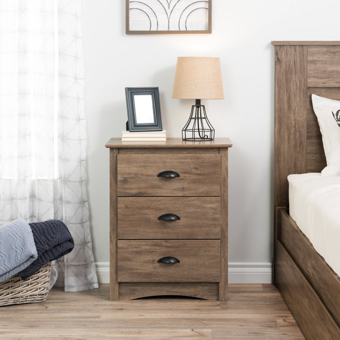 Salt Spring 3-Drawer Tall Nightstand - Drifted Grey