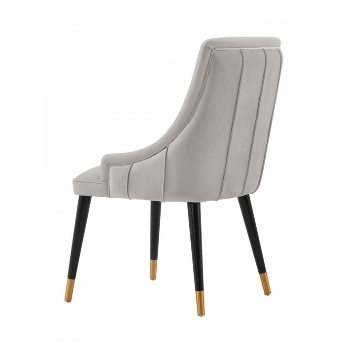 Eda Modern Wood Upholstered Dining Chair in Light Gray - Set of 2 