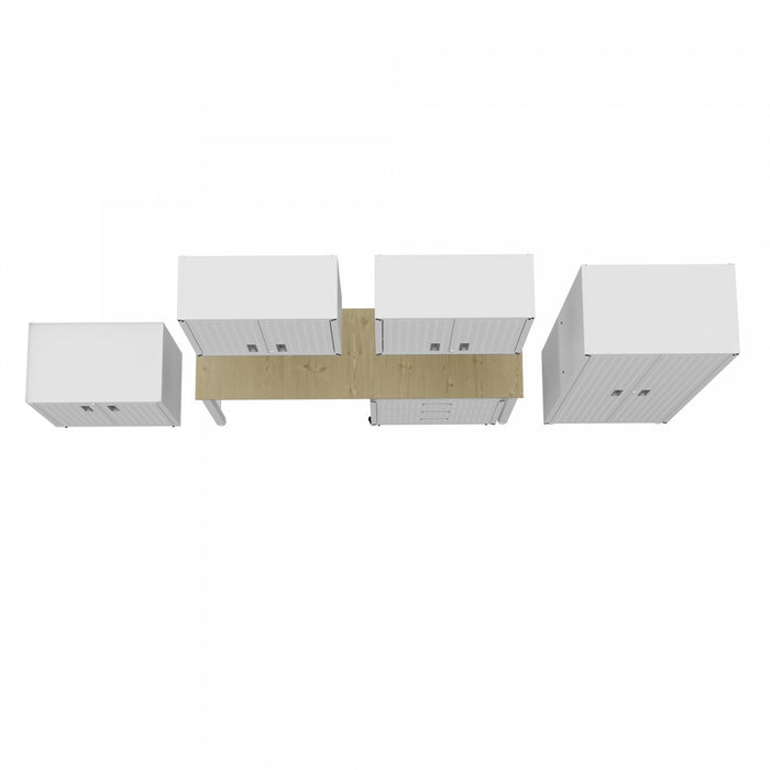 Fortress Modern 6-Piece Garage Set in White Garage Storage 