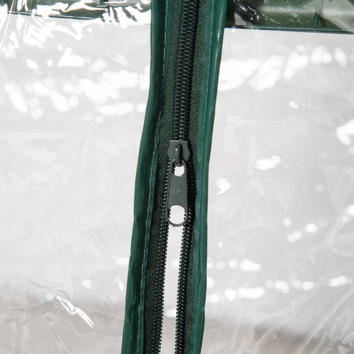 Outsunny 3 Tier Mini Greenhouse Portable Plant Greenhouse With Roll Up Door And Wire Shelves, 27\" X 