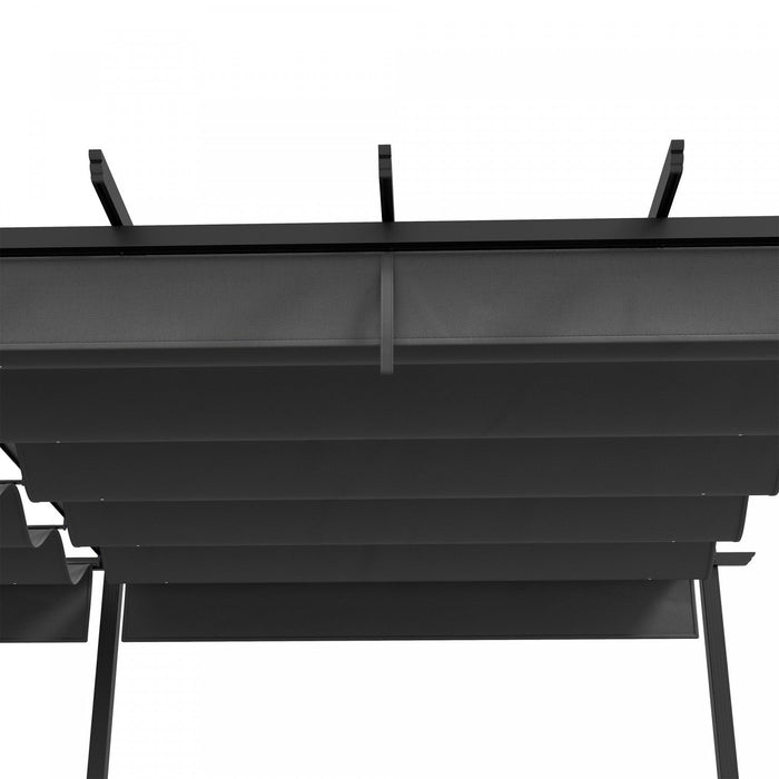 Outsunny 12' X 20' Retractable Pergola Canopy, Aluminum Pergola, Outdoor Sun Shade Shelter For Grill