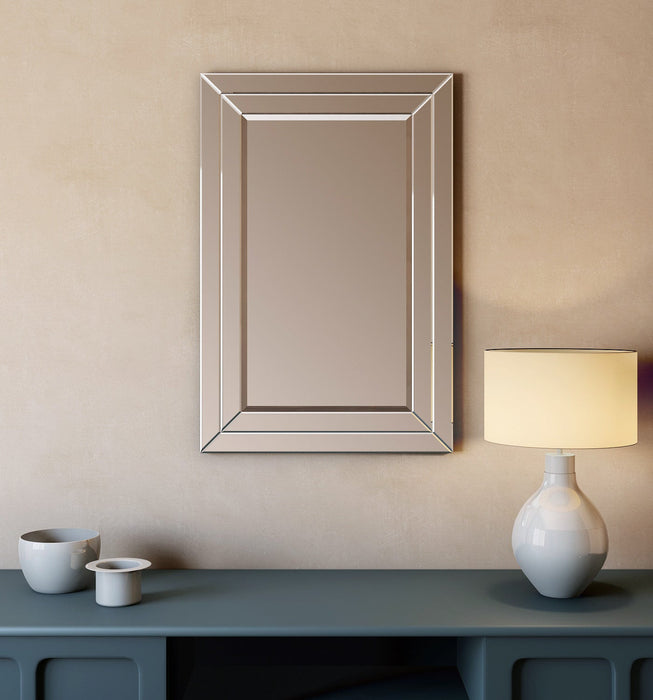 Clamp 24 Inch All-Glass Rectangular Mirror In Chrome 