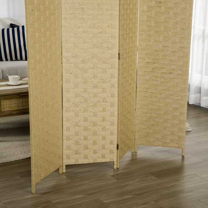 Homcom 4-panel Folding Divider Room, Wave Fiber Privacy Screen