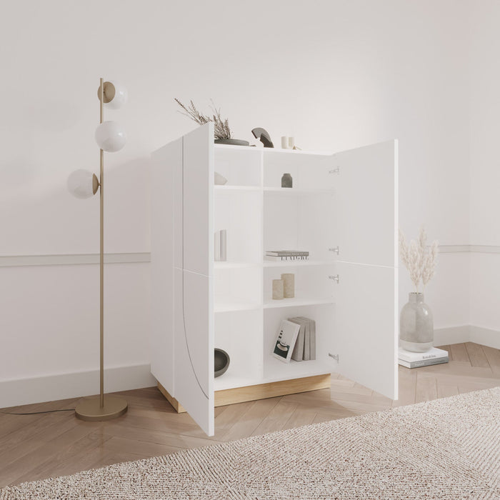 Nordika Nauraa High-Buffet Accent Cabinet - White