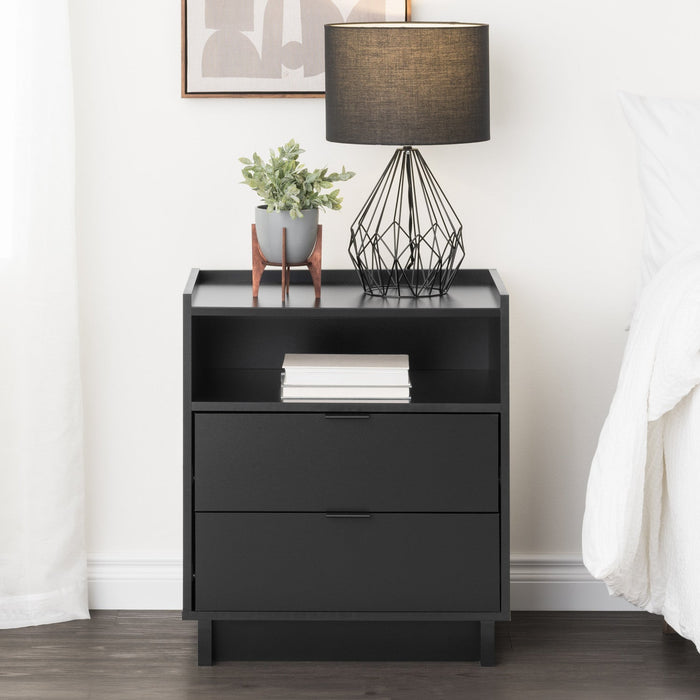 Prepac Simply Modern 23.75\" 2-Drawer Nightstand - Black
