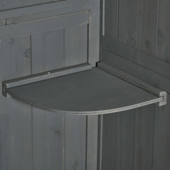Outsunny 30\" X 21\" X 71\" Garden Storage Shed, Outdoor Storage Shed With 3 Tier Shelves, Workshop Yar