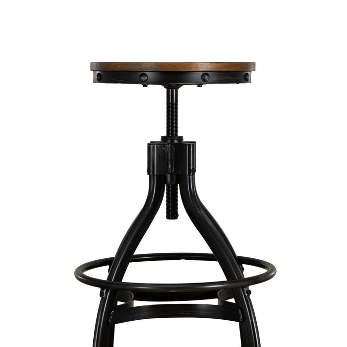 Hawkford Brown Adjustable Height Backless Barstool - Set of 2