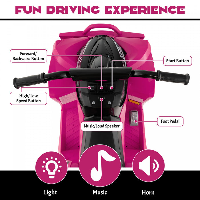 Costway 12v Battery Powered Kids Ride On Atv Electric 4-wheeler Quad Car With Mp3 & Light