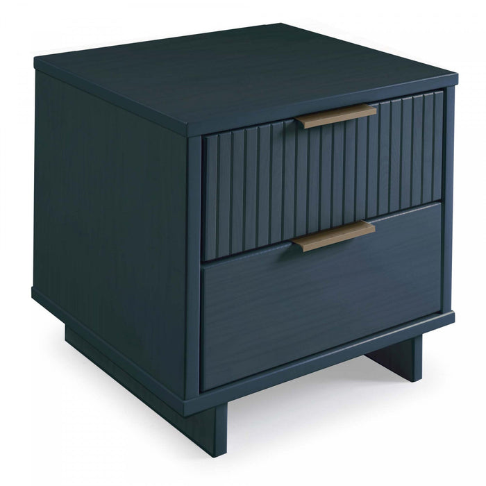 Granville Modern 18\" Nightstand in Midnight Blue (2-Drawer) - Set of 2 