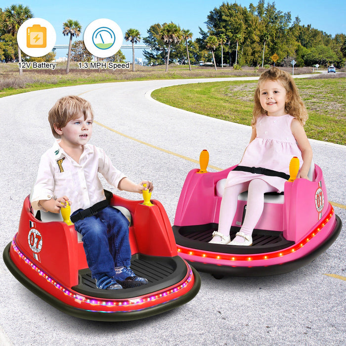 12v Vehicle 360¡a Spin Race Toy Kids Ride On Bumper Car W/ Remote Control Pink