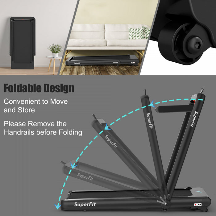 Superfit 4.75hp 2 In 1 Folding Treadmill W/remote App Control