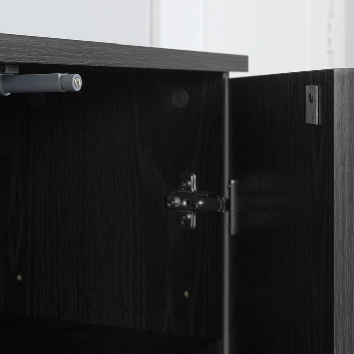 Arum Set Of 2 Sideboards With 2 Doors Black Oak - South Shore Buffet