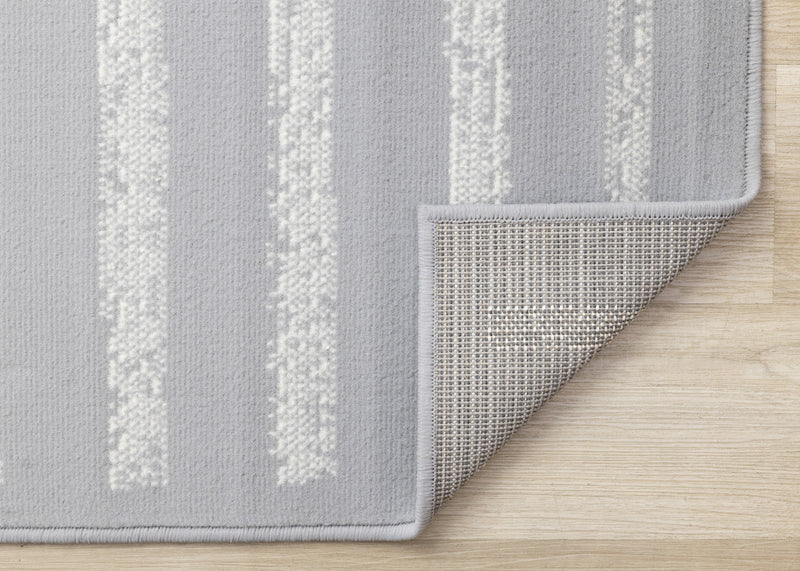 Forte Grey White Modern Striped Area Rug - 7'9\" x 10'6\"