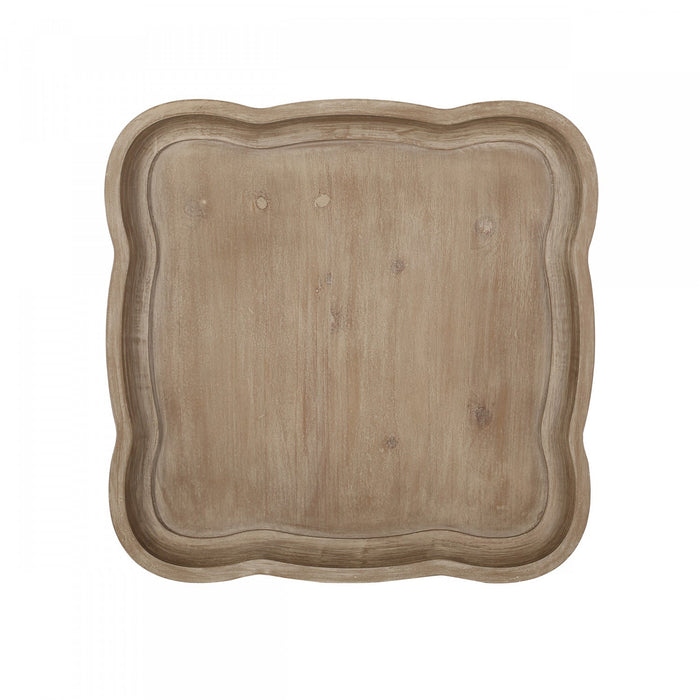 Jason Traditional Square Side Table With Shelf, Driftwood 