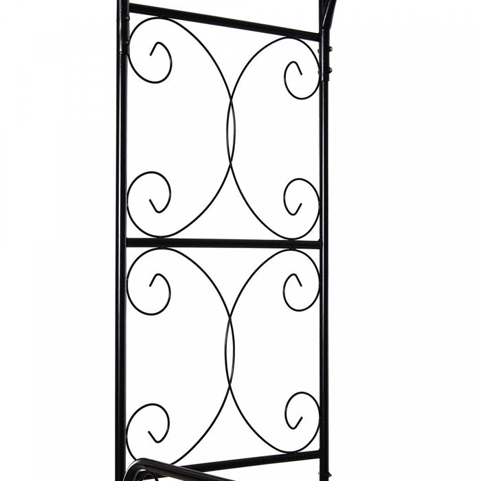 Outsunny 7' Metal Garden Arbor Arch With Scrollwork Doors For Ceremony, Weddings, Party, Backyard, L