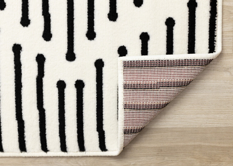 Forte Black White Stripes Area Rug - 5'3\" x 7'5\"
