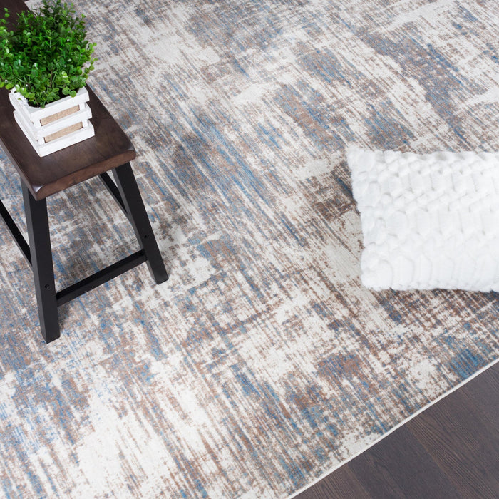 Shi Abstract Blue 3x5 Area Rug