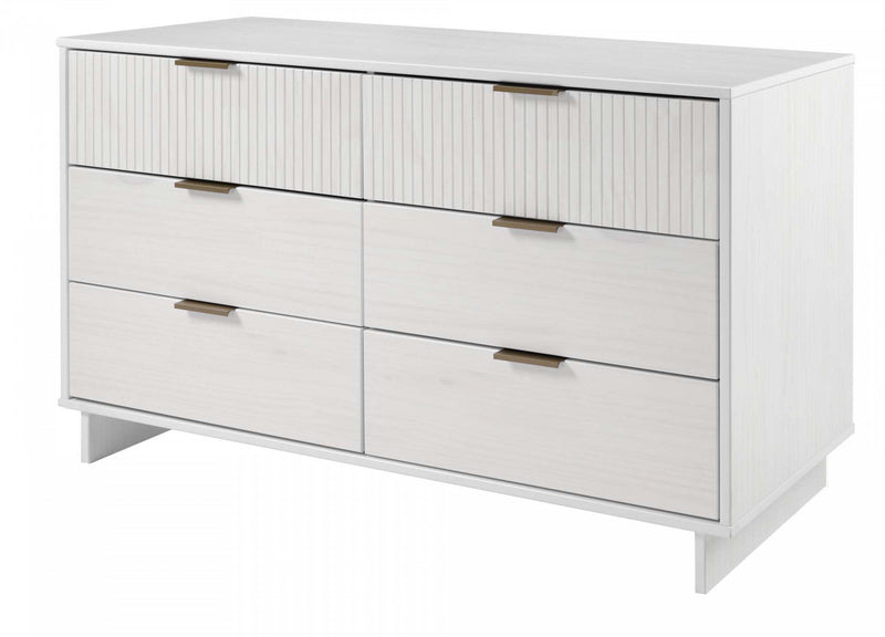 Granville Modern 55\" Dresser in White (6-Drawer) 