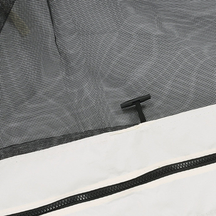 Outsunny Replacement Mosquito Netting For Gazebo 12' X 12' Black Screen Walls For Canopy With Zipper
