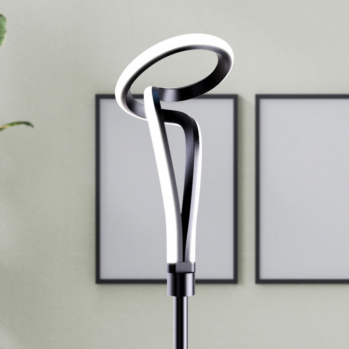 59\" Black Loop Design LED Floor Lamp 