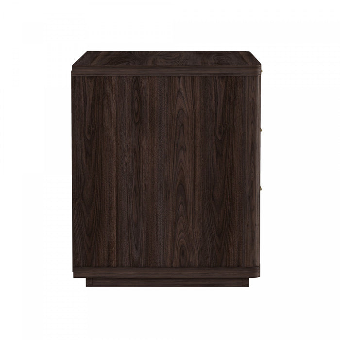 Evelyn Modern 32\" Nightstand in Brown (3-Drawer) 