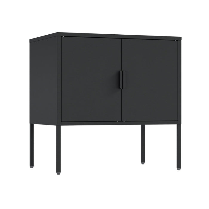 Ava Modern 24\" Metal Accent Cabinet in Black 