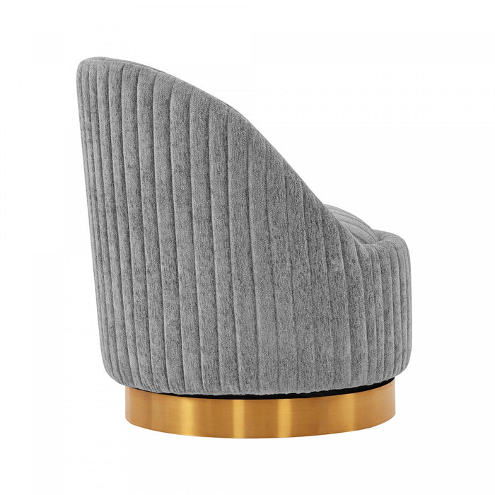 Leela Modern Chenille Swivel Lounge Chair in Gray - Set of 2 Accent Chair 