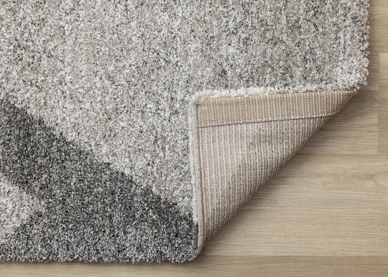 Maverick White Beige Grey Modern Plush Area Rug - 7'10\" x 11'2\"