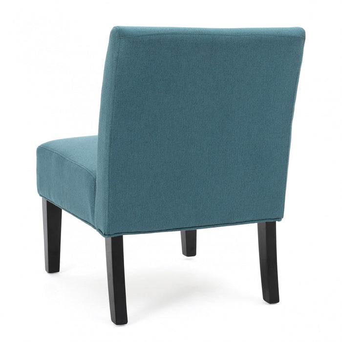 Oliver Linen-look Fabric Accent Chair With Rubberwood Legs - Teal 