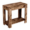24” Classic Narrow Accent Table With Hidden Storage and Lower Shelf - Brown Reclaimed Wood 