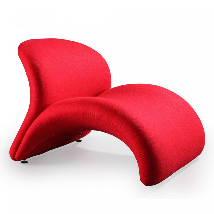 Rosebud Modern 1-Piece Accent Chair in Fuchsia, Red and Yellow 