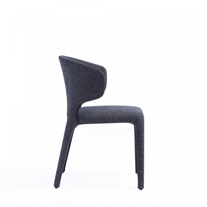 Conrad Mid-Century Modern Upholstered Dining Chair in Black - Set of 4 