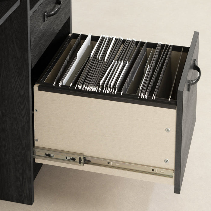 Tassio Desk with Keyboard Tray - Grey Oak  